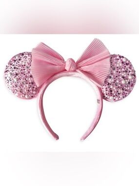 NEW Disney Minnie Mouse Pink Rhinestone Ear Headband Adult BaubleBar